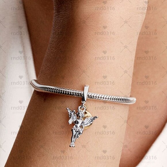 Pandora Cupid Dangle Charm|Two-tone - Picture 2 of 2